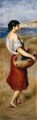 fille avec un panier de poisson Pierre Auguste Renoir